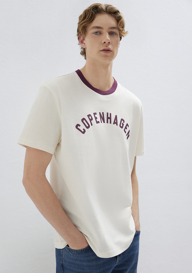  Mavi Copenhagen Baskılı Ekru Tişört Loose Fit / Bol Rahat Kesim 0613172-70056