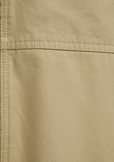  Mavi Cep Detaylı Bej İnce Ceket Loose Fit / Bol Rahat Kesim 0211872-70204