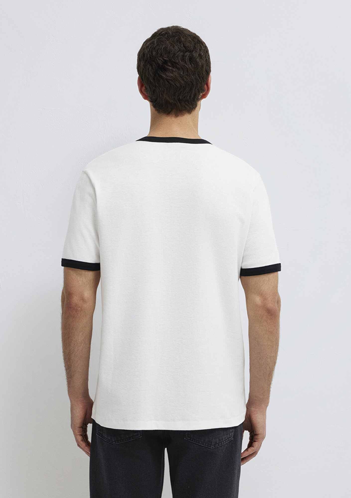 Mavi Ekru Tişört Loose Fit / Bol Rahat Kesim 0613223-70057