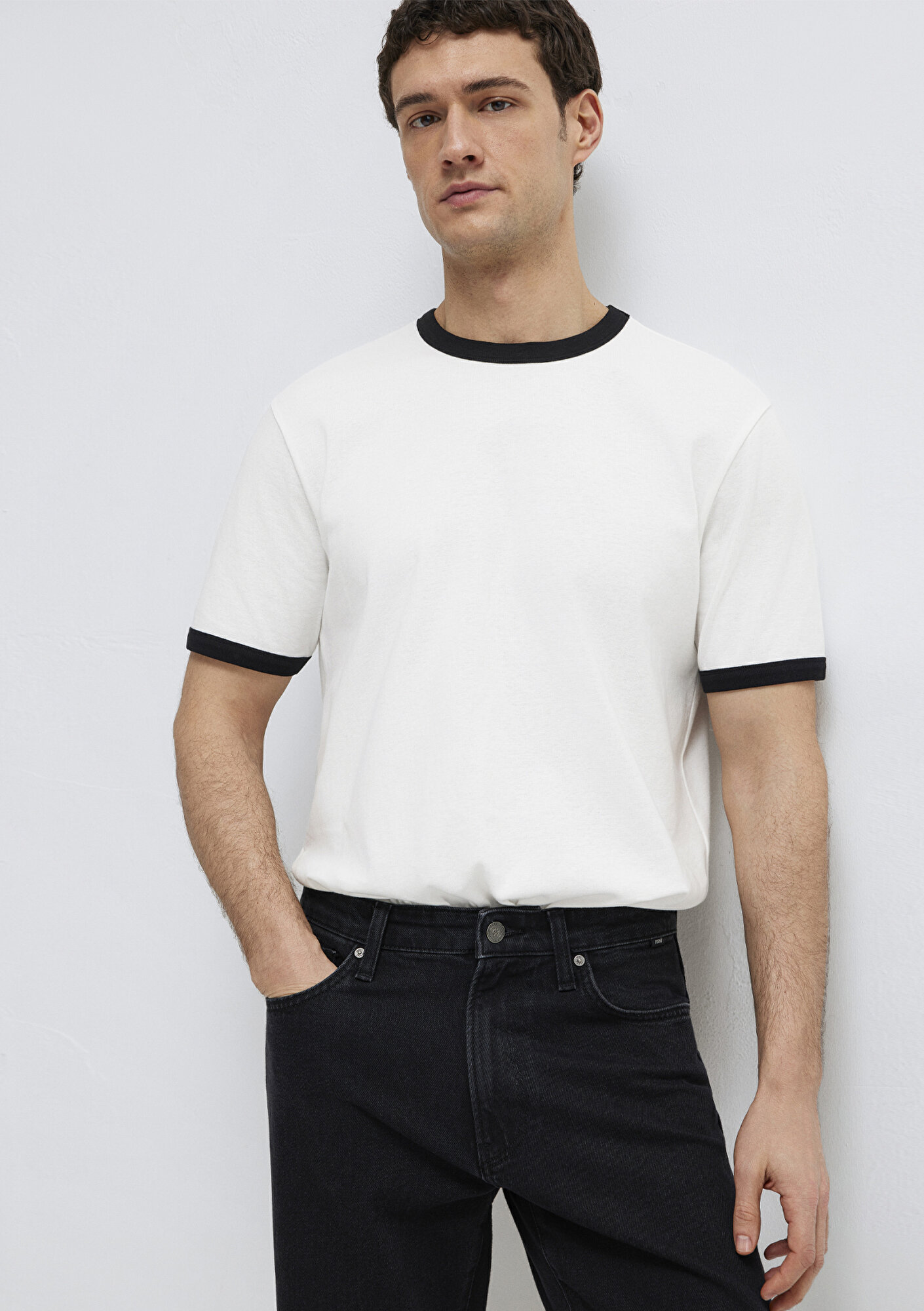  Mavi Ekru Tişört Loose Fit / Bol Rahat Kesim 0613223-70057