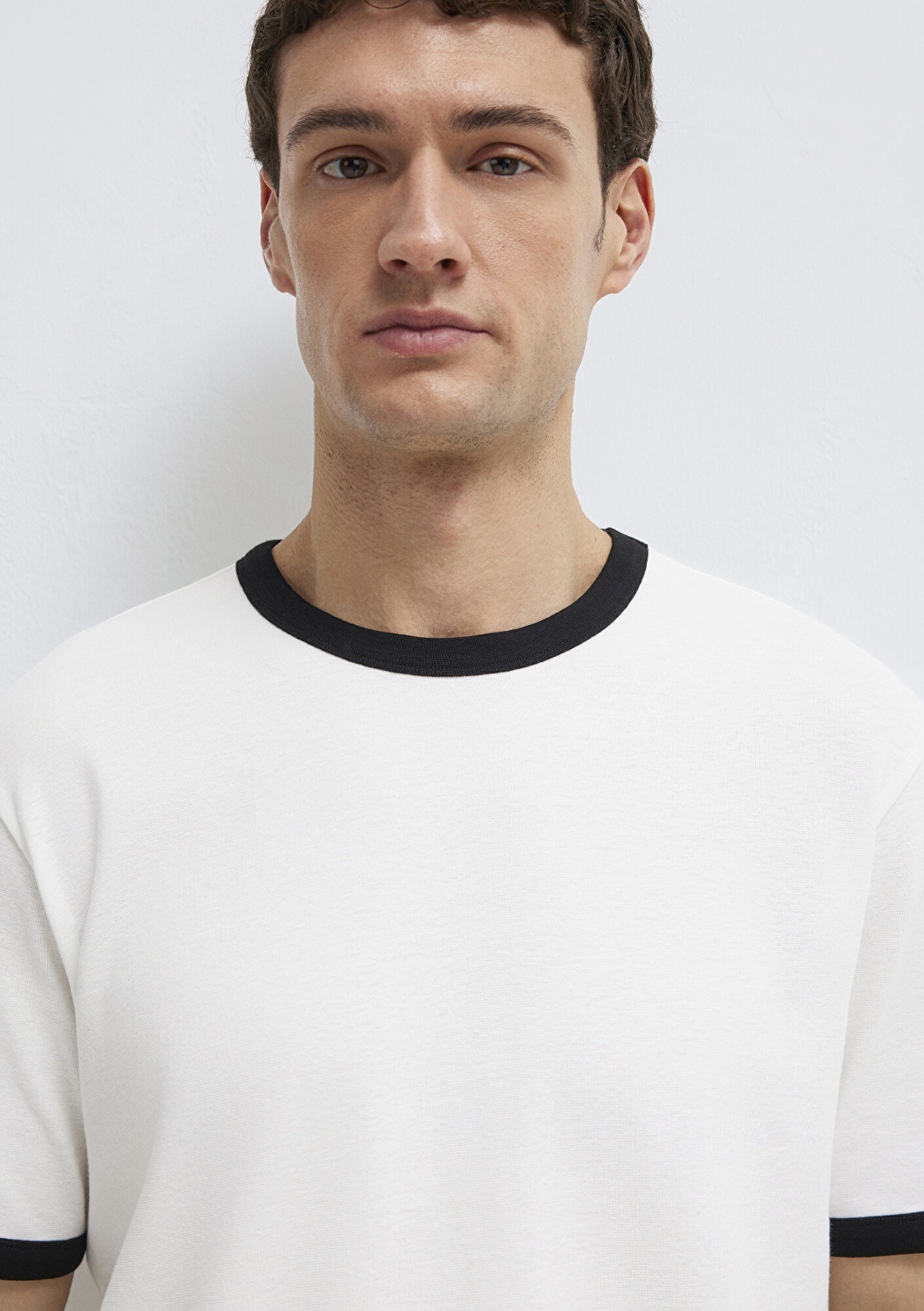 Mavi Ekru Tişört Loose Fit / Bol Rahat Kesim 0613223-70057