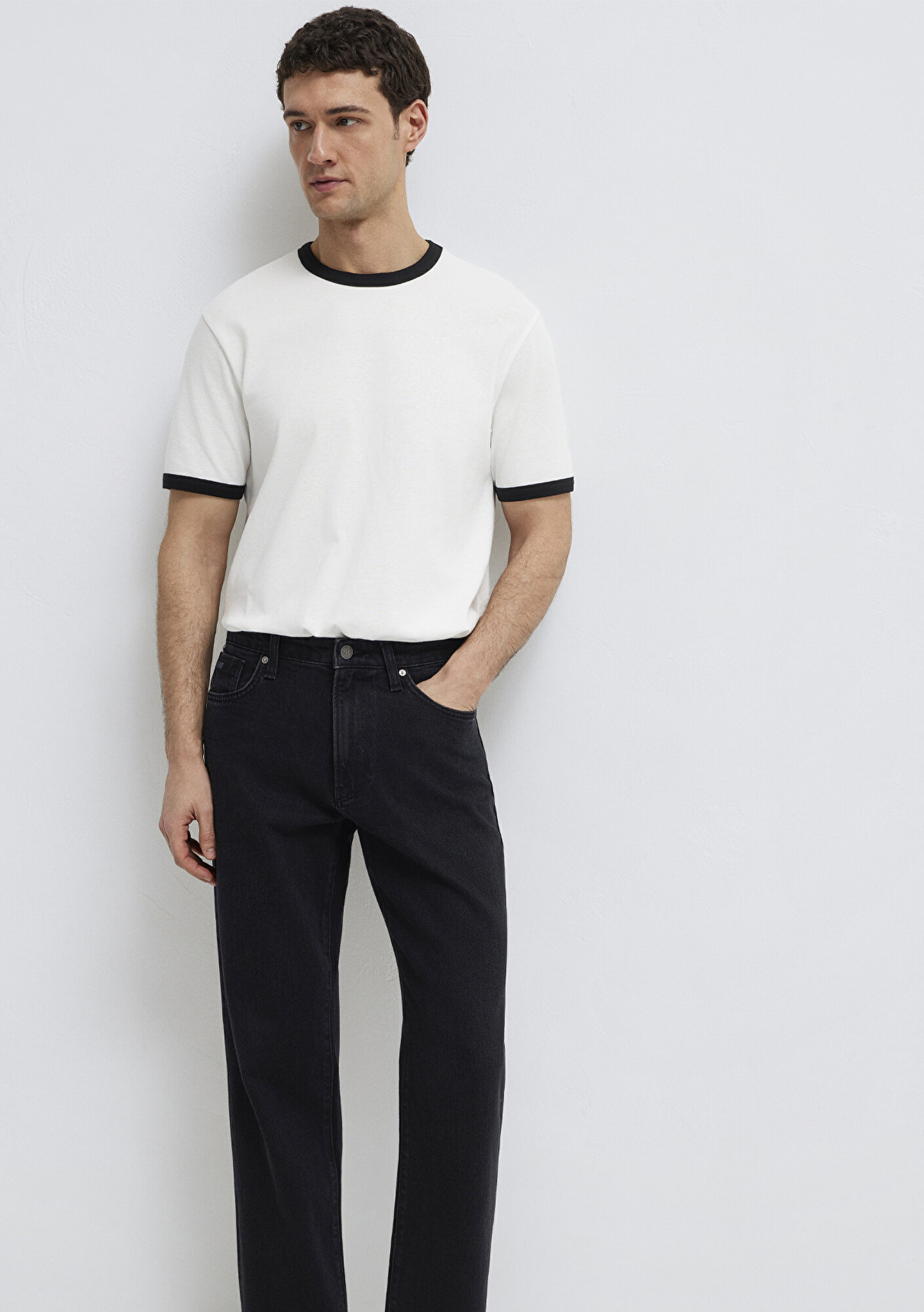  Mavi Ekru Tişört Loose Fit / Bol Rahat Kesim 0613223-70057