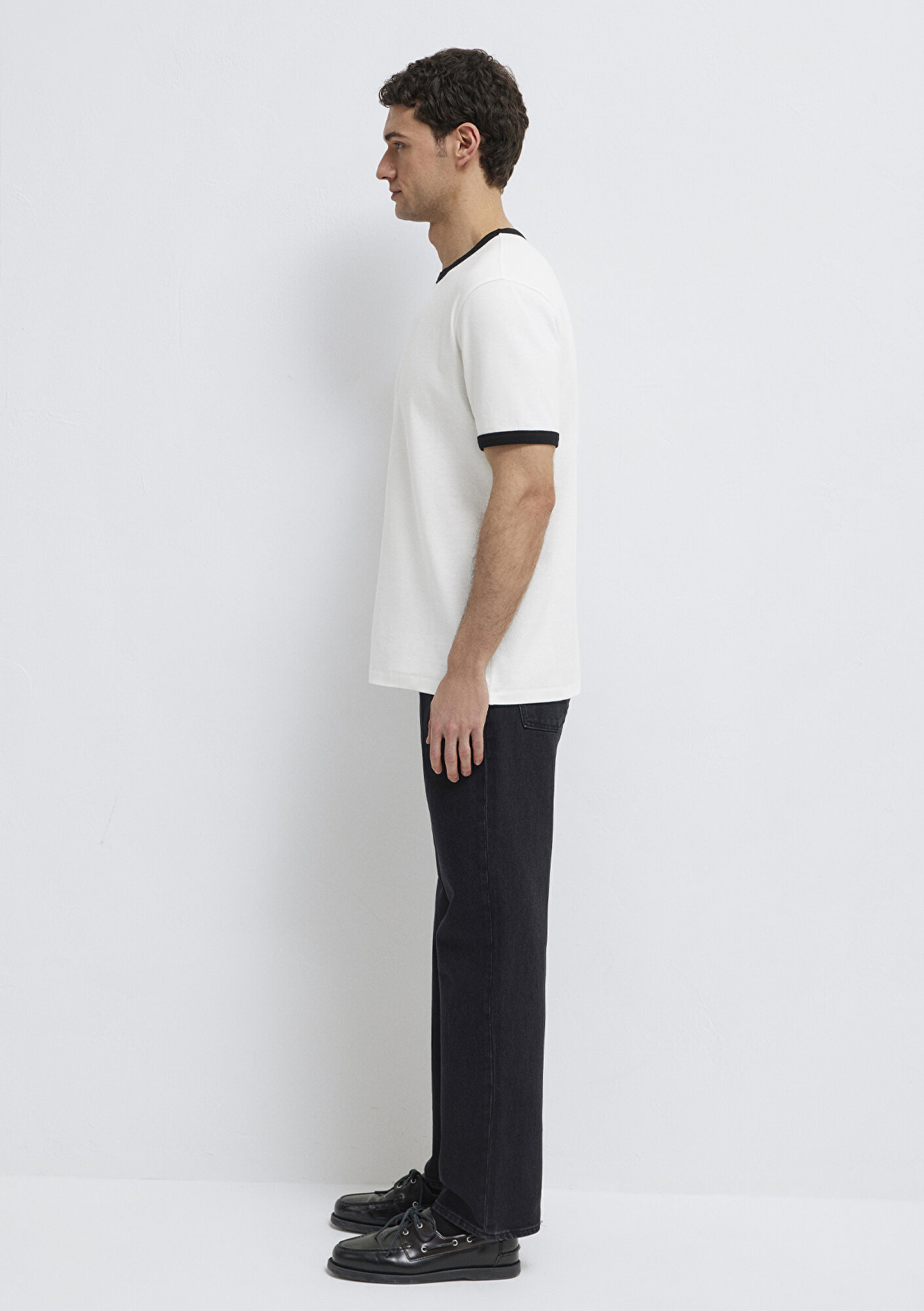 Mavi Ekru Tişört Loose Fit / Bol Rahat Kesim 0613223-70057