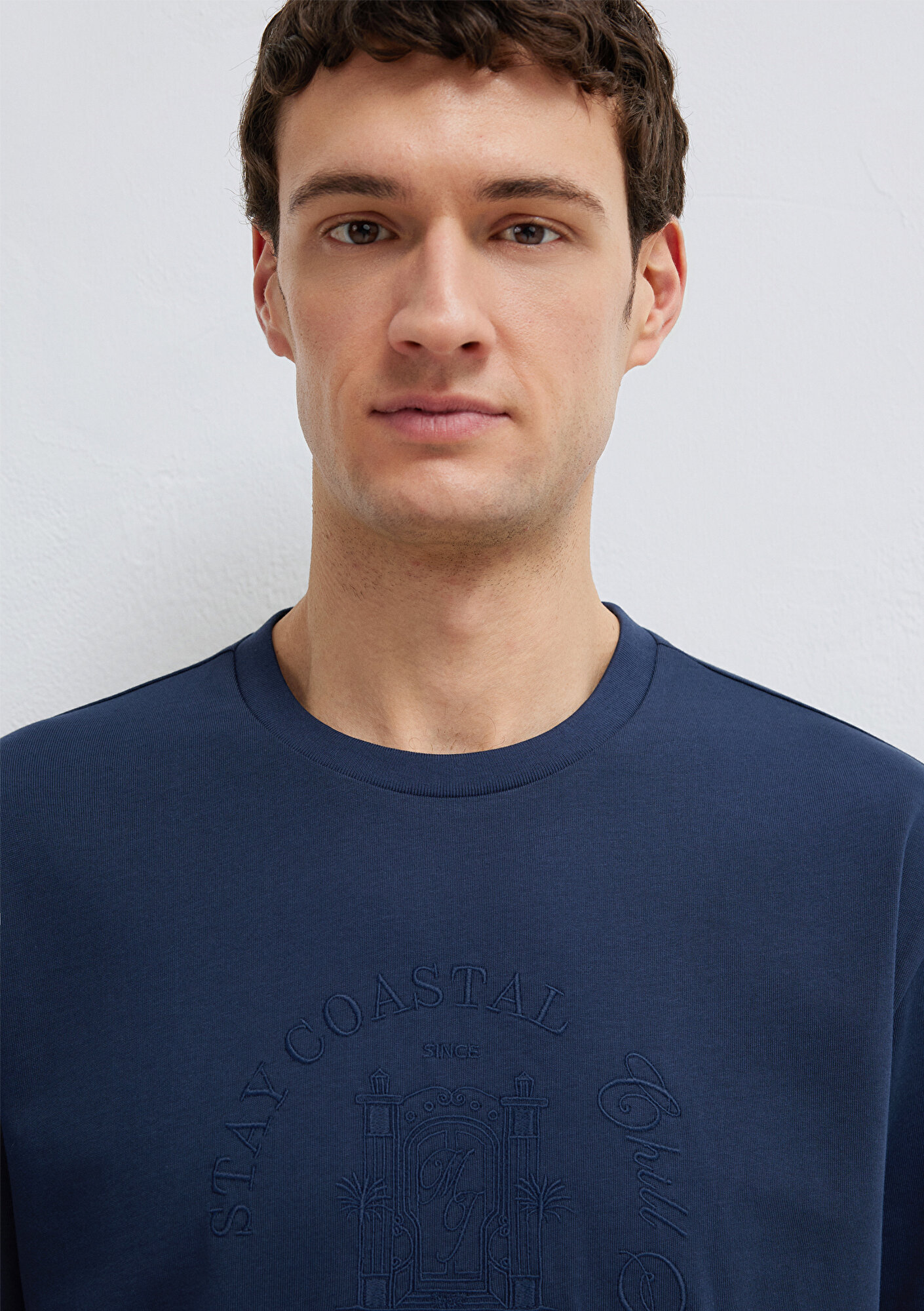 Mavi Baskılı Lacivert Tişört Loose Fit / Bol Rahat Kesim 0613156-70490