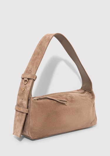  Mavi Süet Deri Kahverengi Kol Çantası 1913697-70367