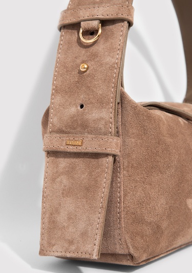  Mavi Süet Deri Kahverengi Kol Çantası 1913697-70367