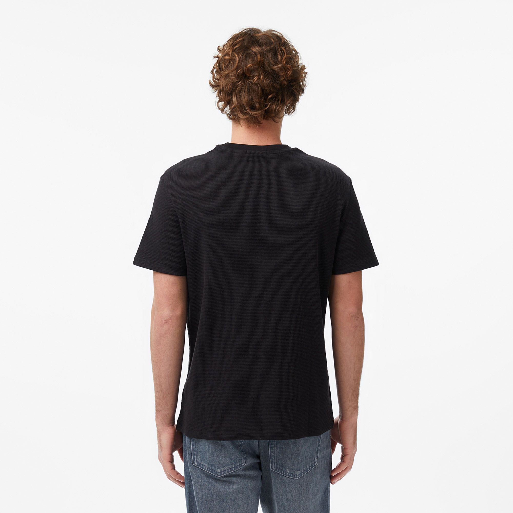 Calvin Klein Waffle Badge Crewnk Erkek Siyah T-Shirt