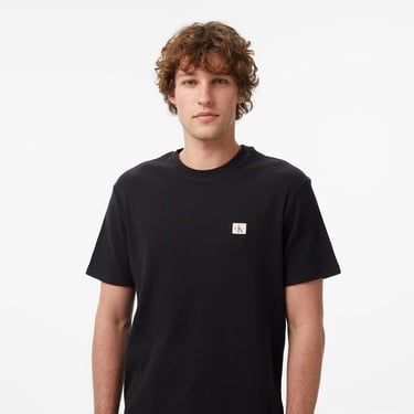  Calvin Klein Waffle Badge Crewnk Erkek Siyah T-Shirt