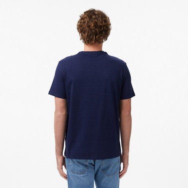  Calvin Klein Badge 30S Jersey Classic  Erkek Mavi T-Shirt