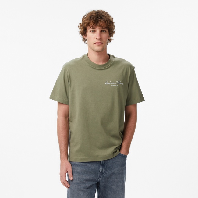  Calvin Klein 20S March Graphic Seasonal Erkek Haki T-Shirt