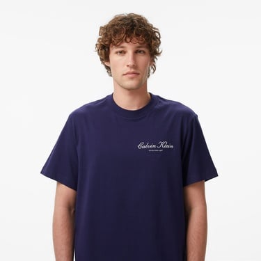  Calvin Klein 20S March Graphic Seasonal Erkek Mavi T-Shirt
