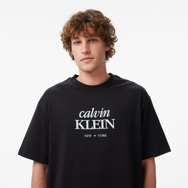  Calvin Klein 16S Diamond Grap Erkek Siyah T-Shirt