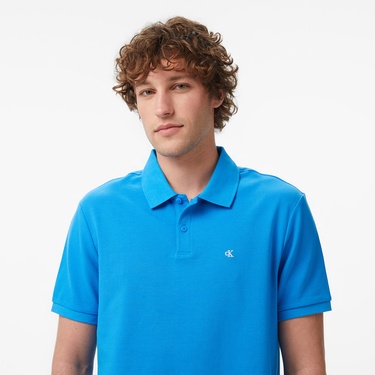  Calvin Klein Monogram Pique Erkek Mavi Polo