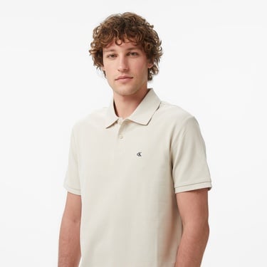  Calvin Klein Monogram Pique Erkek Bej Polo