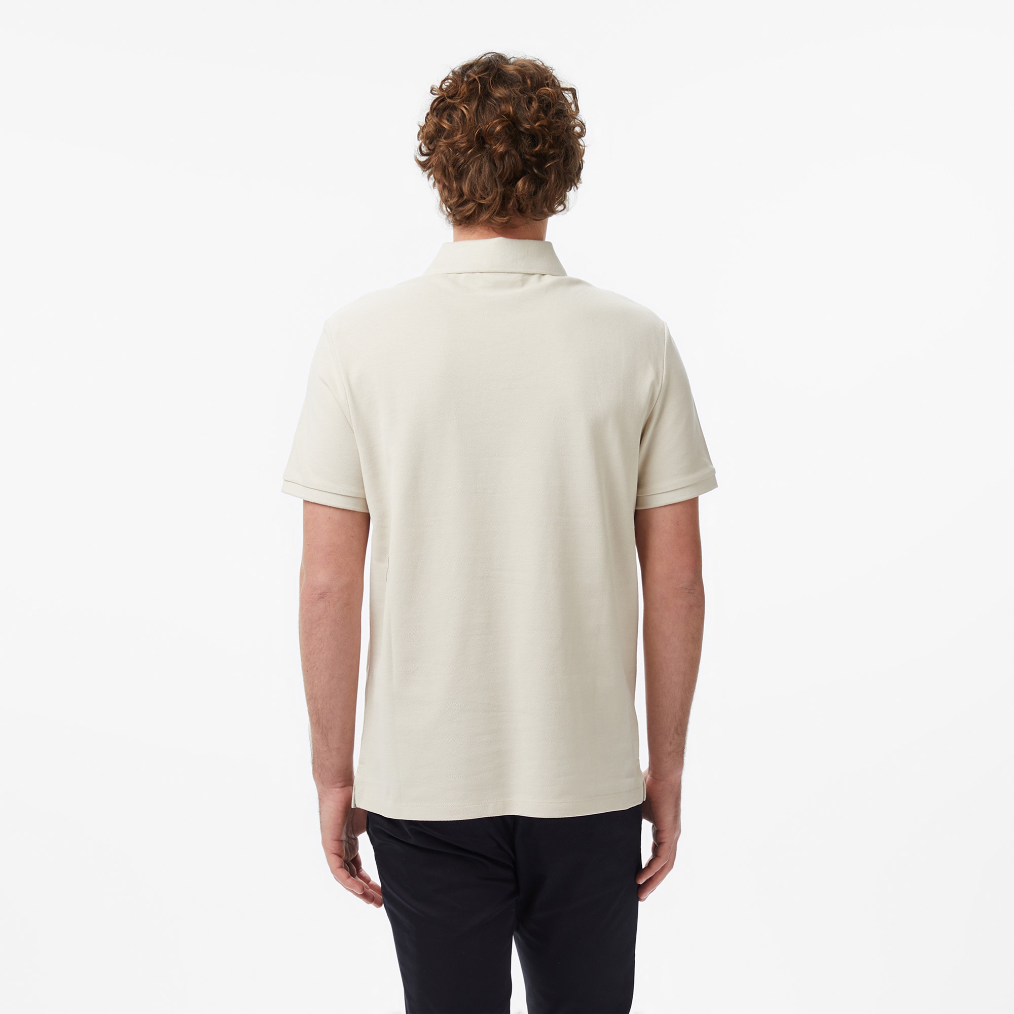 Calvin Klein Monogram Pique Erkek Bej Polo