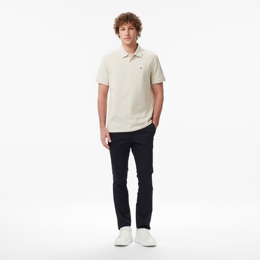  Calvin Klein Monogram Pique Erkek Bej Polo