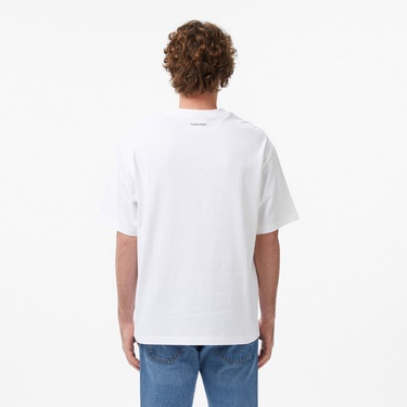  Calvin Klein 16S Diamond Grap Erkek Beyaz T-Shirt