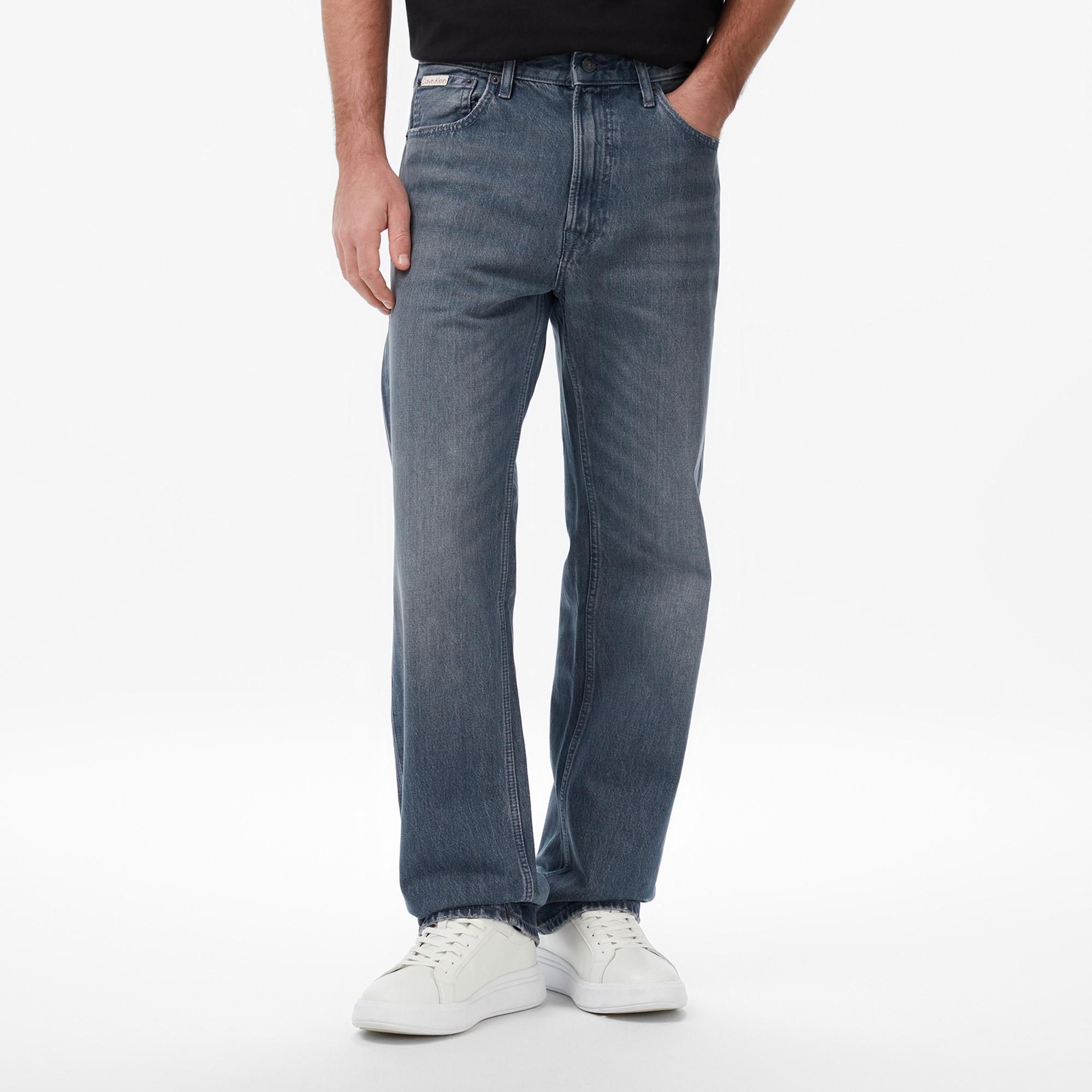 Calvin Klein 90S Straight Blue Ash Stone Erkek Gri Jean