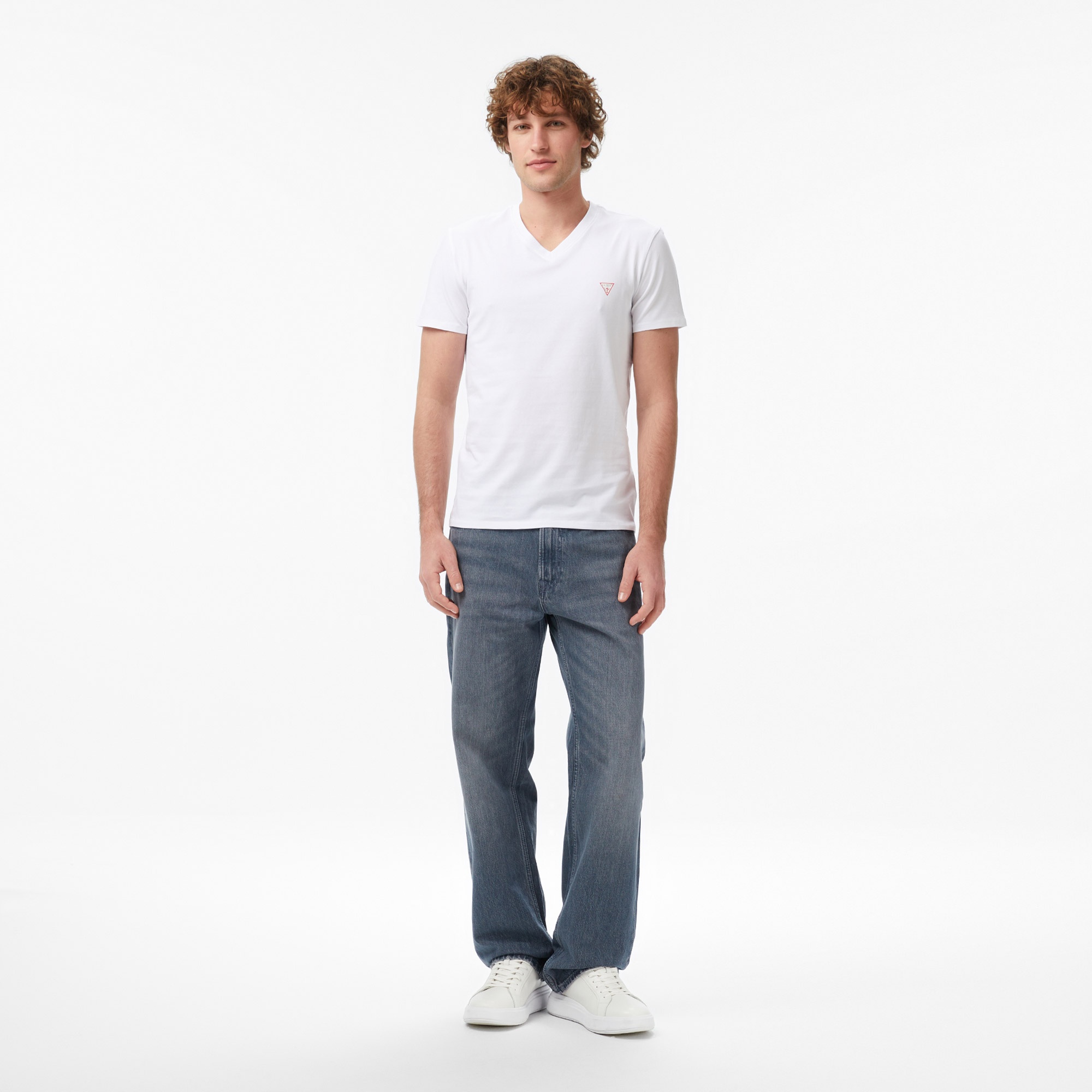 Guess Core Slim Fit Erkek Beyaz T-Shirt