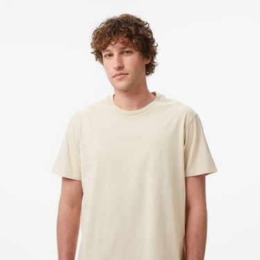  Guess Regular Fit Erkek Krem T-Shirt