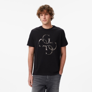  Guess Shimmer Regular Fit Erkek Siyah T-Shirt