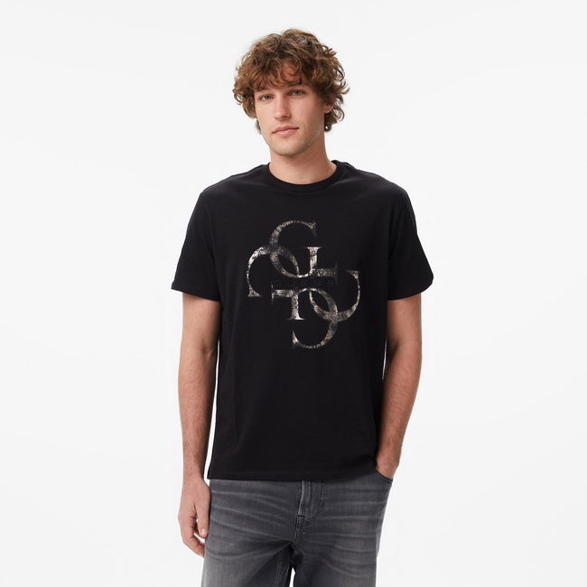 Guess Shimmer Regular Fit Erkek Siyah T-Shirt