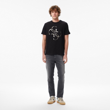 Guess Shimmer Regular Fit Erkek Siyah T-Shirt