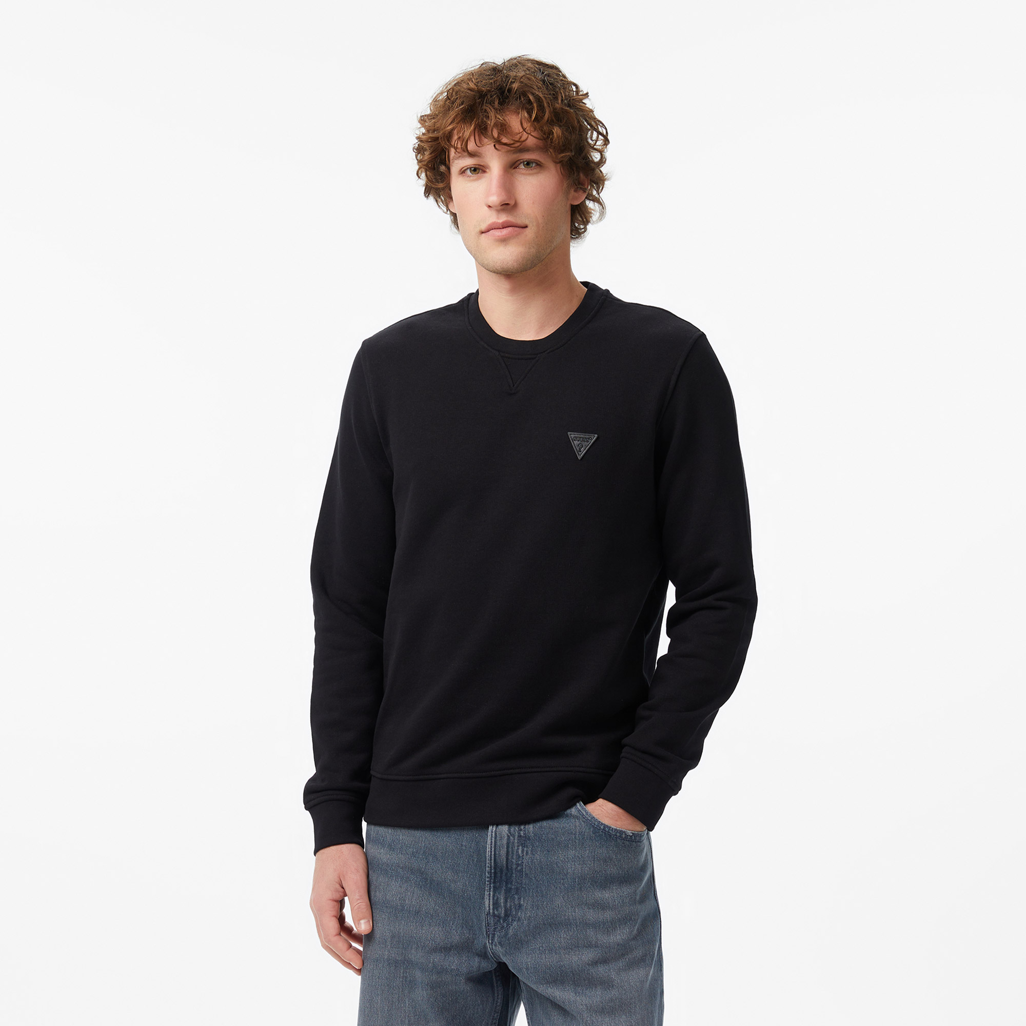  Guess Terry Erkek Siyah Sweatshirt