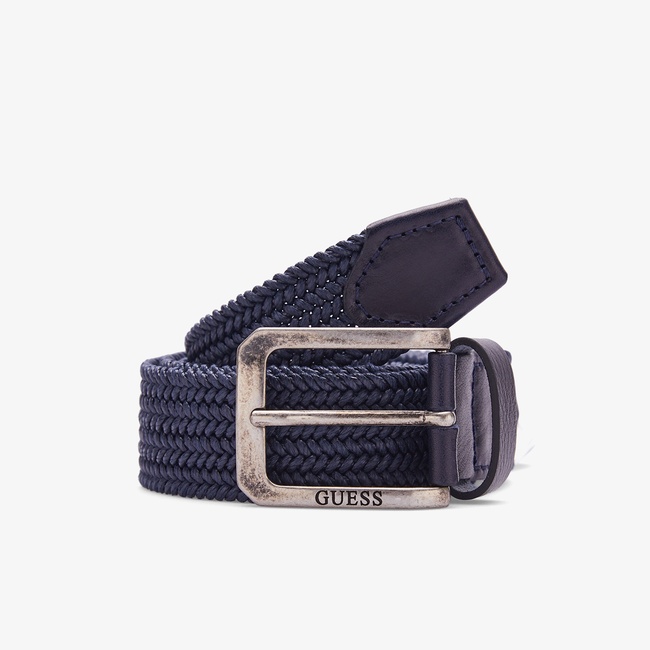  Guess Not Coordinated Ayarlanabilir Deri Erkek Mavi Kemer
