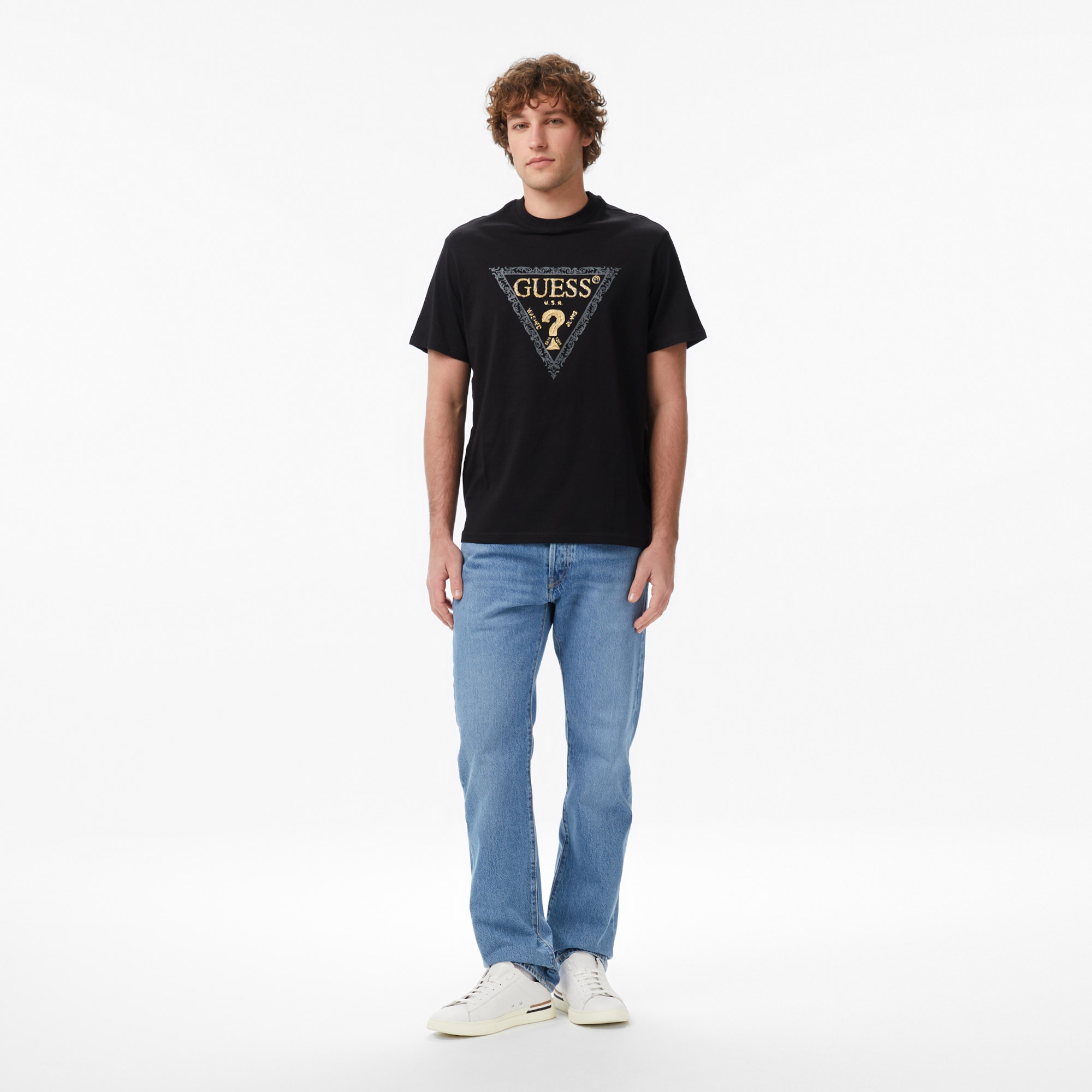 Guess Golden Regular Fit Erkek Siyah T-Shirt