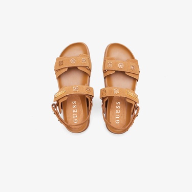  Guess Florizi Deri Kadın Kahverengi Sandalet