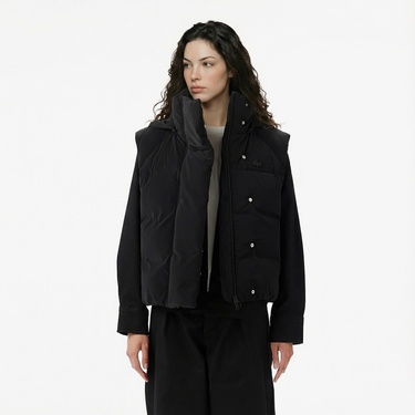  Lacoste Kadın Kapüşonlu Siyah Yelek