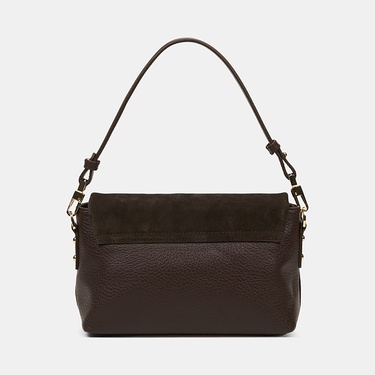  Kadın Acı Kahve Ayarlanabilir Askılı Süet Omuz Çantası