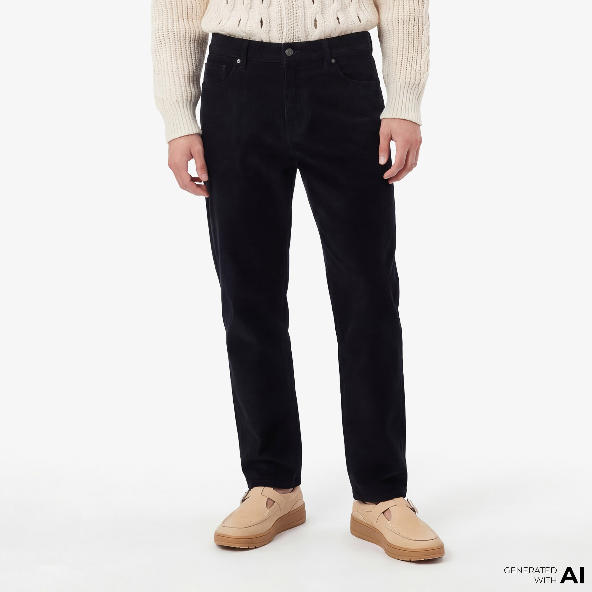 Erkek Straight Fit Casual Siyah Pantolon