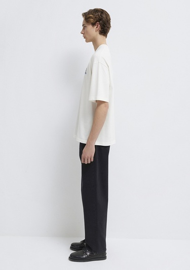  Mavi Mavi Logo Baskılı Ekru Tişört Oversize / Geniş Kesim 0613178-70057