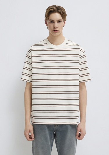  Mavi Çizgili Tişört Relaxed Fit / Rahat Kesim 0613175-70056