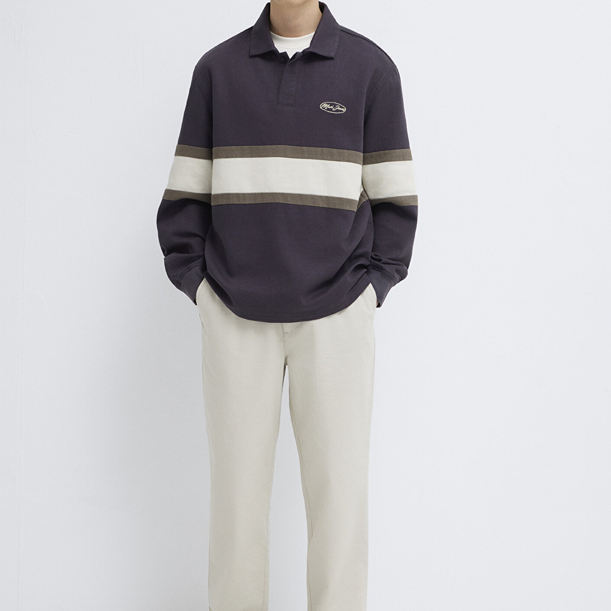 Mavi Beli Lastikli Bej Pantolon 0010610-70144