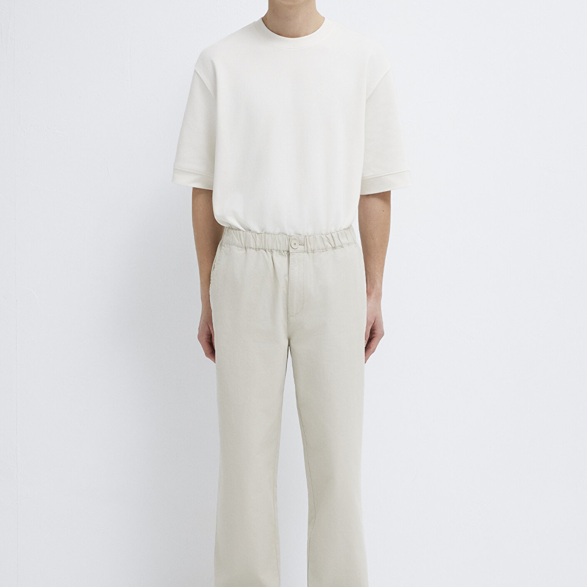 Mavi Beli Lastikli Bej Pantolon 0010610-70144