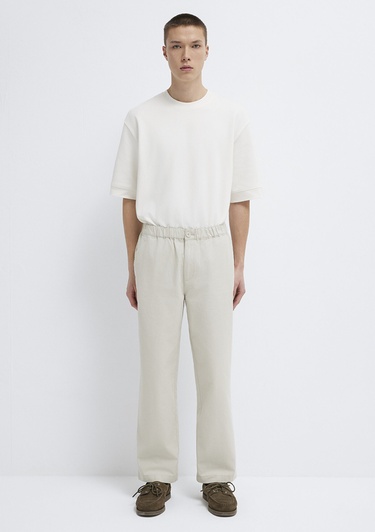  Mavi Beli Lastikli Bej Pantolon 0010610-70144