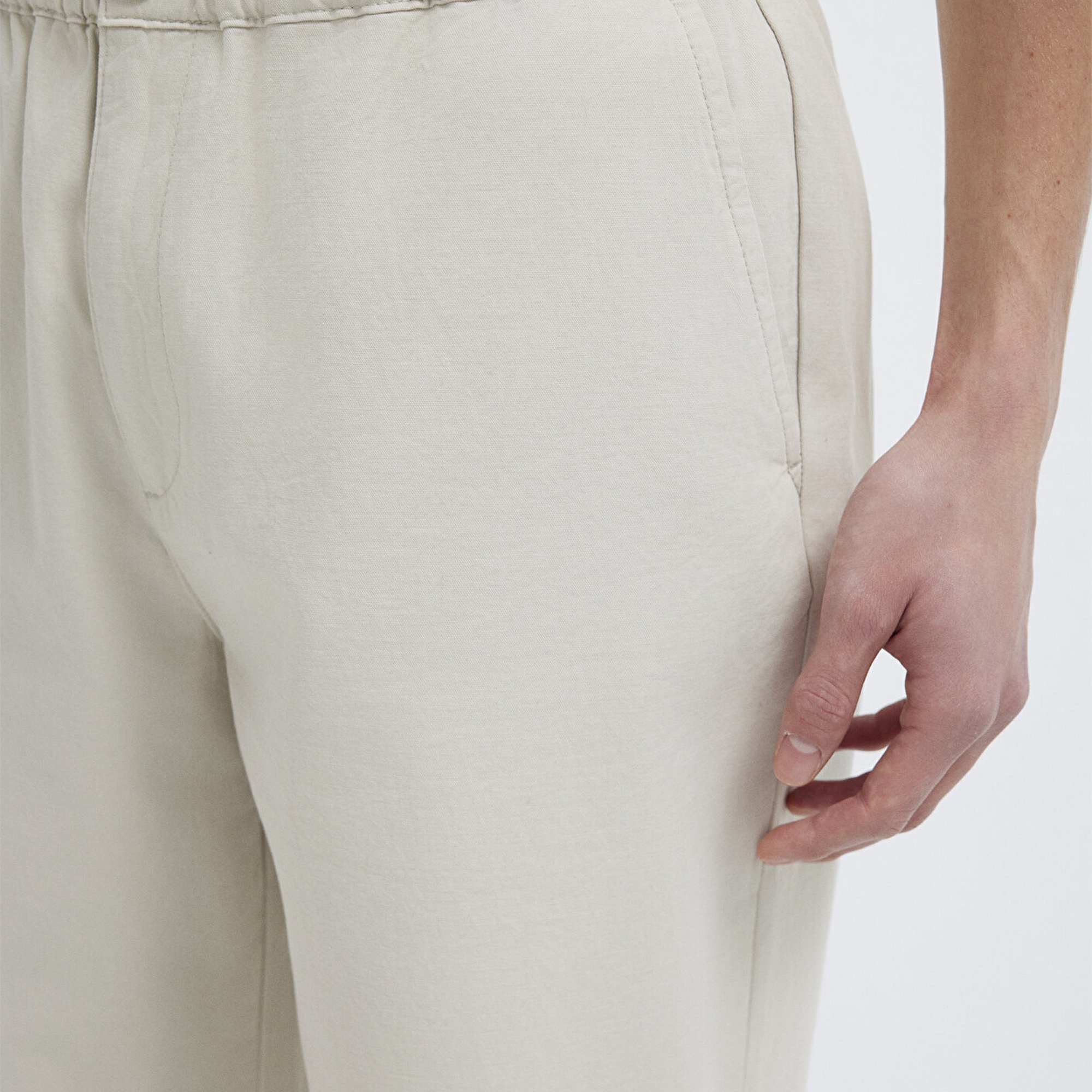 Mavi Beli Lastikli Bej Pantolon 0010610-70144