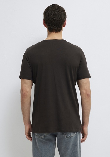  Mavi Kahverengi Basic Tişört Slim Fit / Dar Kesim 065574-70219