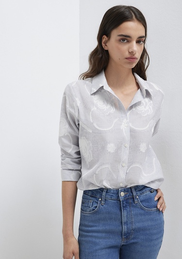  Mavi Çizgili Gömlek Loose Fit / Bol Rahat Kesim 1211437-84336