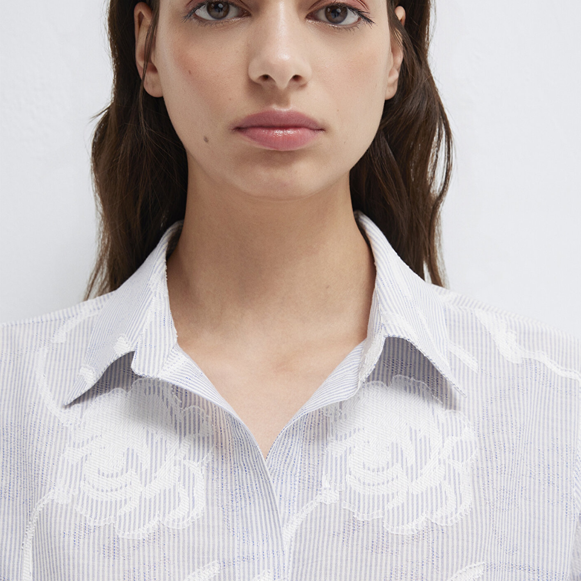 Mavi Çizgili Gömlek Loose Fit / Bol Rahat Kesim 1211437-84336