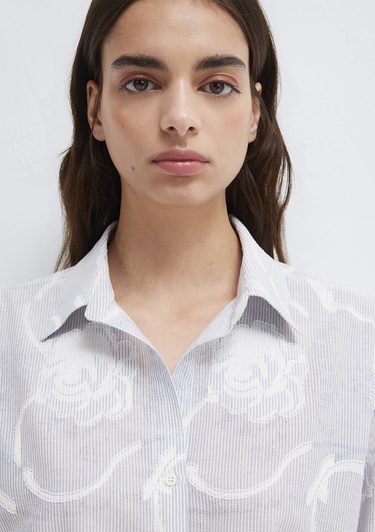  Mavi Çizgili Gömlek Loose Fit / Bol Rahat Kesim 1211437-84336