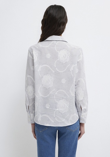  Mavi Çizgili Gömlek Loose Fit / Bol Rahat Kesim 1211437-84336