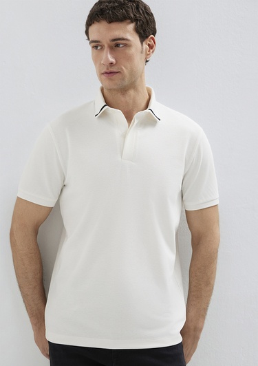  Mavi Mavi Black Ekru Polo Tişört Regular Fit / Normal Kesim 0613358-70057