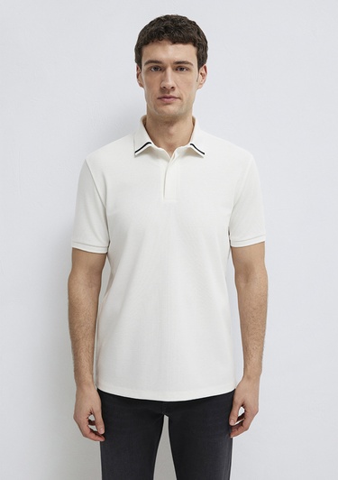  Mavi Mavi Black Ekru Polo Tişört Regular Fit / Normal Kesim 0613358-70057