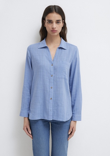  Mavi Mavi Gömlek Loose Fit / Bol Rahat Kesim 1211114-70853