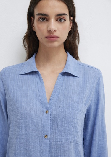  Mavi Mavi Gömlek Loose Fit / Bol Rahat Kesim 1211114-70853