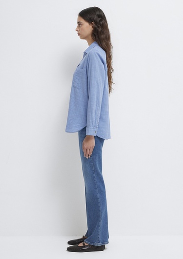  Mavi Mavi Gömlek Loose Fit / Bol Rahat Kesim 1211114-70853